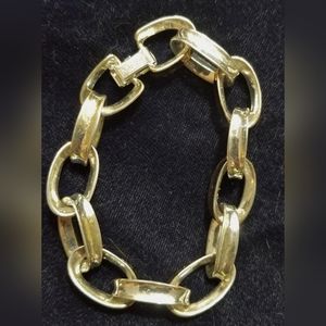 Vintage Silver and Goldtone Signed Napier Chunky Link Bracelet